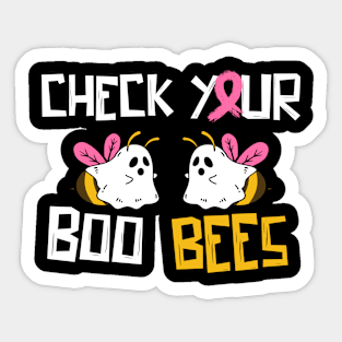 Check your boo bees Breast Cancer Sticker